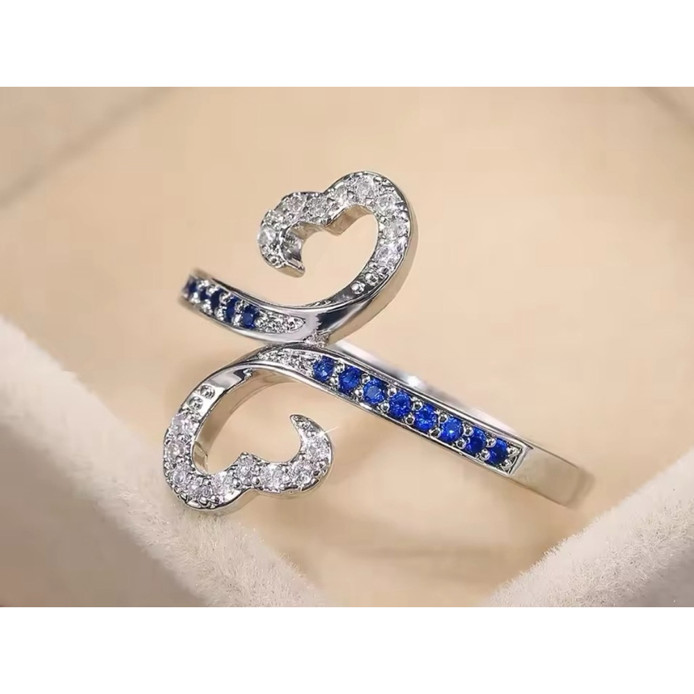 NEW HEART HALO‎ RING, WHITE GOLD PLATED 925 SILVER, LOVE RING, CUTE RING, SIZE 6 - Picture 10 of 12
